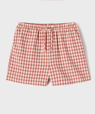 Short ample à carreaux avec taille ajustable fille vue1 - GEMO (JUNIOR) - GEMO