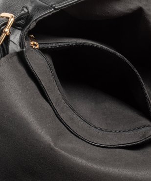 Sac besace avec anneau métallique sur le rabat femme vue3 - GEMO (ACCESS) - GEMO