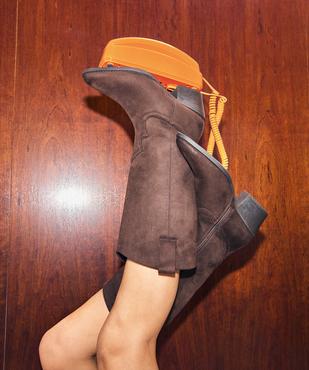 Bottes à talon en suédine look western femme - Follow Me vue7 - FOLLOW ME - GEMO