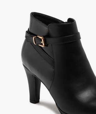 Bottines femme à talon fin avec détail vernis et à zip vue7 - GEMO(URBAIN) - GEMO