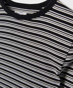 Tee-shirt manches courtes rayé en jersey extensible fille vue2 - GEMO 4G FILLE - GEMO