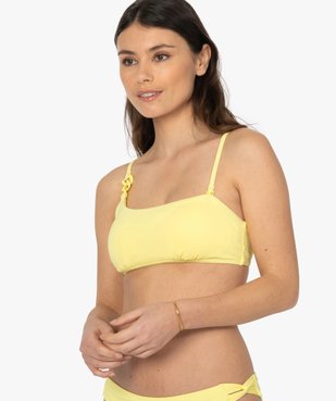 Haut de maillot de bain femme forme bandeau asymétrique vue1 - GEMO (PLAGE) - GEMO