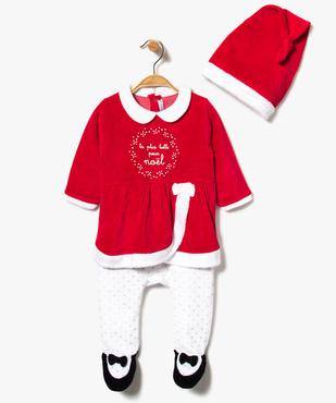 Pyjama bébé fille spécial Noël avec bonnet vue1 - GEMO(BB COUCHE) - GEMO