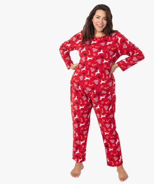 Pyjama femme grande taille en polaire spécial Noël vue1 - GEMO(HOMWR FEM) - GEMO