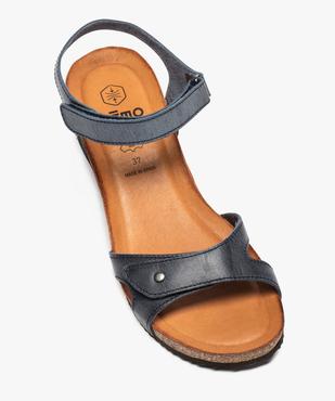 Sandales femme à talon compensé et fines brides scratch vue5 - GEMO(URBAIN) - GEMO