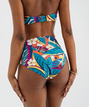 Bas de maillot de bain culotte taille haute fleurie femme vue2 - GEMO (PLAGE) - GEMO