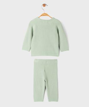 Ensemble 2 pièces en maille bébé fille : pull et pantalon vue3 - GEMO 4G BEBE - GEMO