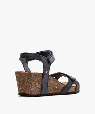 Sandales femme à talon compensé et fines brides scratch vue4 - GEMO(URBAIN) - GEMO