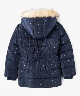 Parka matelassée à capuche avec doublure peluche fille vue4 - GEMO 4G FILLE - GEMO