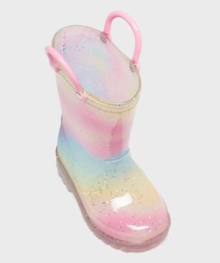 Bottes de pluie bébé fille à paillettes avec anses vue12 - LITTLE LOVE - GEMO