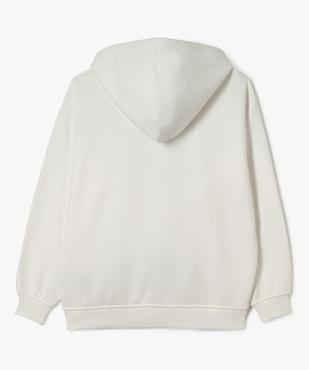 Sweat zippé à capuche fille vue3 - GEMO 4G FILLE - GEMO