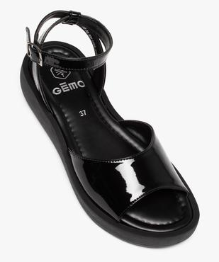 Sandales femme à talon plat unies et vernies vue5 - GEMO (CASUAL) - GEMO