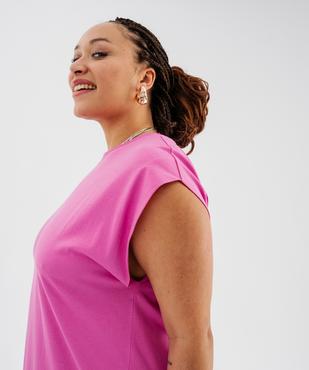 Robe tee-shirt longue en jersey de coton femme grande taille vue3 - GEMO 4G GT - GEMO