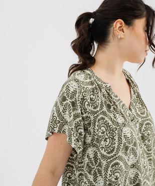 Blouse à manches courtes imprimée femme grande taille vue2 - GEMO (G TAILLE) - GEMO