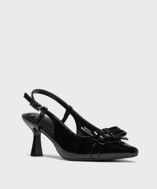 Escarpins sling-back vernis à bout pointu et talon femme - Follow Me vue2 - FOLLOW ME - GEMO