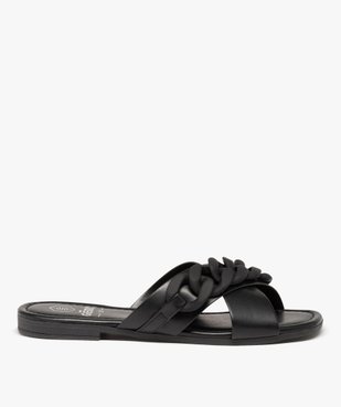 Mules femme à talon plat avec maillons de chaîne mats vue1 - GEMO (CASUAL) - GEMO