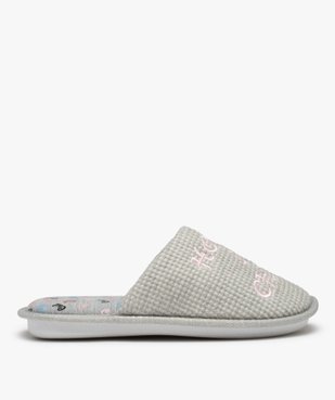 Chaussons femme mules plates brodées Home & Chill vue1 - GEMO(HOMWR FEM) - GEMO