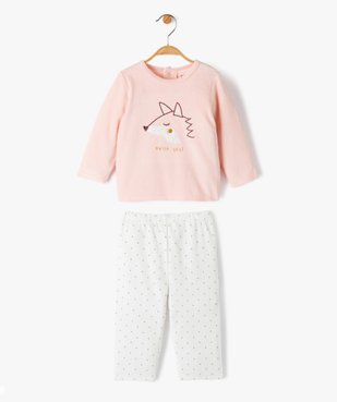 Pyjama en velours 2 pièces dépareillées bébé vue1 - GEMO(BB COUCHE) - GEMO