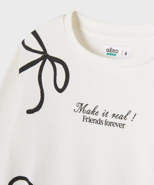 Sweat imprimé  intérieur molletonné fille vue2 - GEMO 4G FILLE - GEMO