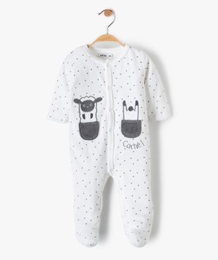 Pyjama bébé en velours fermeture devant motifs étoiles vue1 - GEMO(BB COUCHE) - GEMO