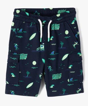 Bermuda garçon en maille à motifs surf vue1 - GEMO