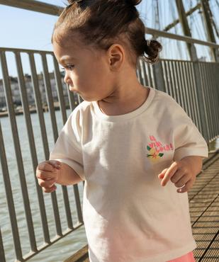 Tee-shirt manches courtes avec imprimé poitrine et dos bébé fille vue5 - GEMO 4G BEBE - GEMO