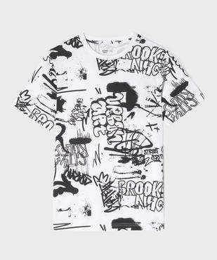 Tee-shirt manches courtes avec motif streetwear garçon vue1 - GEMO 4G GARCON - GEMO