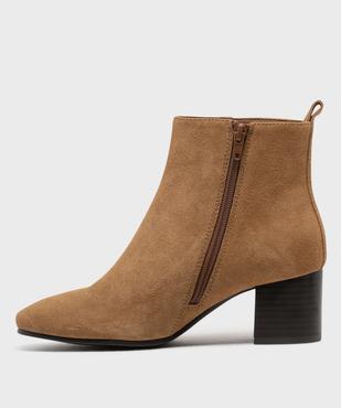 Boots à talon dessus cuir femme - Tanéo vue3 - TANEO - GEMO