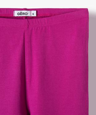 Legging 7/8ème uni à taille élastiquée fille vue2 - GEMO (ENFANT) - GEMO