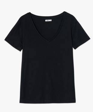 Tee-shirt femme à col V et manches courtes vue4 - GEMO(FEMME PAP) - GEMO