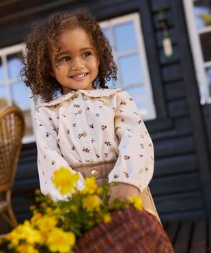 Chemise en velours côtelé fleuri à col Claudine bébé fille - LuluCastagnette vue4 - LULUCASTAGNETTE - GEMO