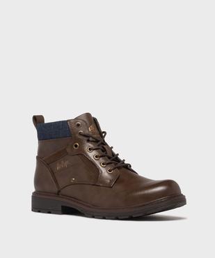 Boots à lacets et zip avec col moelleux en jean  homme - Lee Cooper vue2 - LEE COOPER - GEMO
