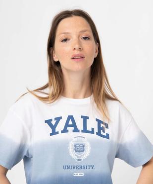 Tee-shirt femme coupe ample et courte - Yale vue2 - YALE - GEMO