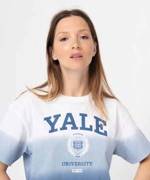 Tee-shirt femme coupe ample et courte - Yale vue2 - YALE - GEMO