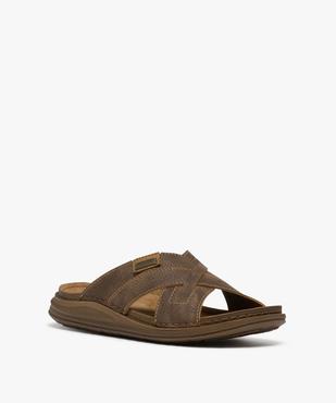 Mules confort à larges brides croisées et semelle intérieure cuir homme vue2 - G'FLEX - GEMO