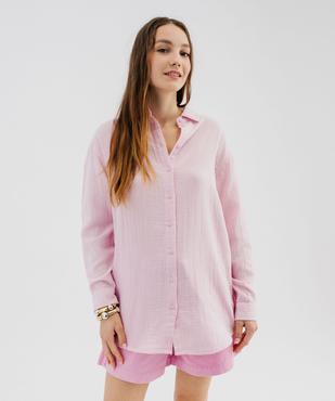 Chemise manches longues en double gaze de coton femme vue6 - GEMO(FEMME PAP) - GEMO