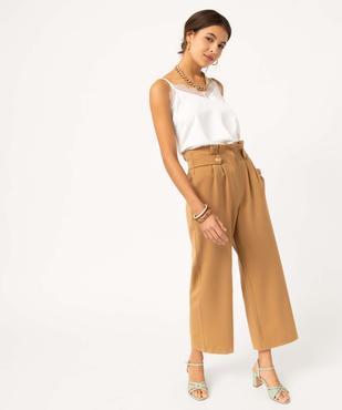 Débardeur femme à fines bretelles et décolleté dentelle vue5 - GEMO 4G FEMME - GEMO