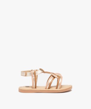 Sandales bébé fille en cuir à brides tressées effet métallisé - NA! vue1 - NA! - GEMO