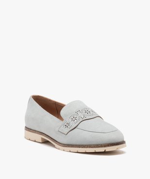 Mocassins femme unis à bride fantaisie ajourée vue3 - GEMO 4G FEMME - GEMO