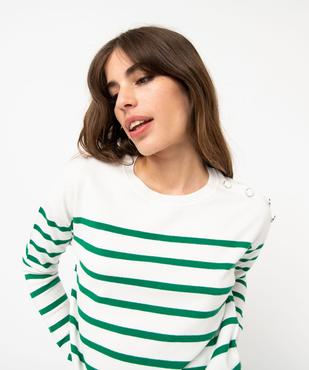 Pull rayé en maille fine avec col rond femme vue5 - GEMO 4G FEMME - GEMO
