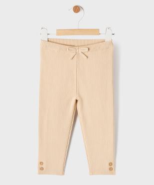 Legging en maille côtelée extensible à boutons décoratifs bébé fille vue1 - GEMO(BEBE DEBT) - GEMO