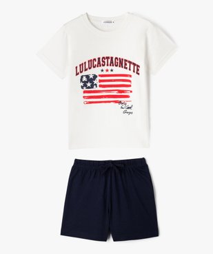 Pyjashort avec motif drapeau garçon - LuluCastagnette vue1 - LULUCASTAGNETTE - GEMO