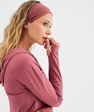 Sweat zippé à capuche en matière technique extensible femme vue4 - GEMO(FEMME PAP) - GEMO