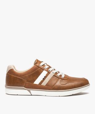 Baskets homme style chic dessus grainé uni à lacets vue2 - GEMO (CASUAL) - GEMO