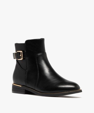 Bottines femme à zip avec semelle à liseré doré bout amande vue8 - GEMO (CASUAL) - GEMO