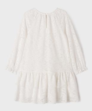 Robe courte à manches longues en dentelle fille vue3 - GEMO (ENFANT) - GEMO