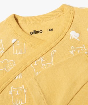 Body bébé manches courtes fermeture croisée (lot de 3) vue4 - GEMO 4G BEBE - GEMO