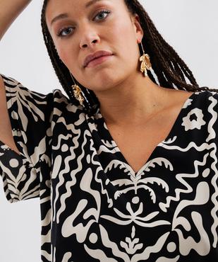 Blouse imprimée à col V femme grande taille vue2 - GEMO 4G GT - GEMO