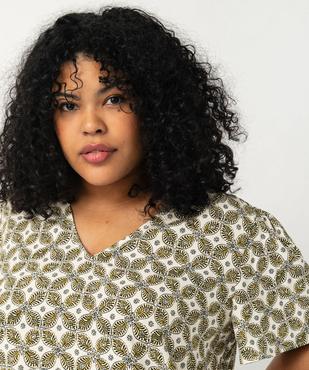 Blouse manches courtes en viscose imprimée femme grande taille vue2 - GEMO (G TAILLE) - GEMO