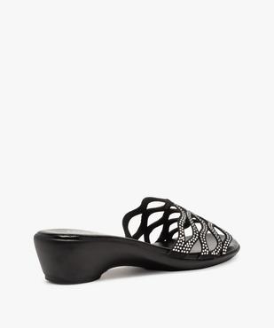 Mules femme dessus ajouré à strass et talon compensé vue4 - GEMO(URBAIN) - GEMO